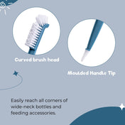 Adore Laventine Premium 2 in 1 Bottle and Teat Cleaning Brush with Head Case - Blue