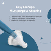 Adore Laventine Premium 2 in 1 Bottle and Teat Cleaning Brush with Head Case - Blue