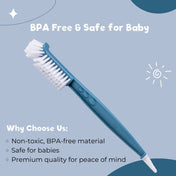 Adore Laventine Premium 2 in 1 Bottle and Teat Cleaning Brush with Head Case - Blue