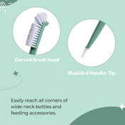 Adore Laventine Premium 2 in 1 Bottle and Teat Cleaning Brush with Head Case - Green