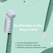 Adore Laventine Premium 2 in 1 Bottle and Teat Cleaning Brush with Head Case - Green
