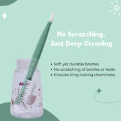 Adore Laventine Premium 2 in 1 Bottle and Teat Cleaning Brush with Head Case - Green