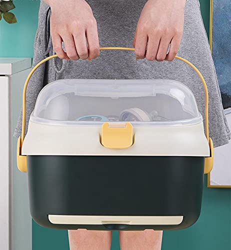 Adore Tornado 2 in 1 Baby Bottle Drying Rack & Storage Box with Lid & Handle - Green