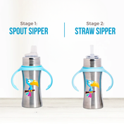 Adore Twilight 2in 1 Stainless Steel Sipper with Twin Handle 250ml - Blue Toucan