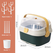 Adore Tornado 2 in 1 Baby Bottle Drying Rack & Storage Box with Lid & Handle - Green