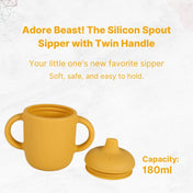 Adore Beast! The Silicon Spout Sipper with Twin Handle 180ml- Yellow