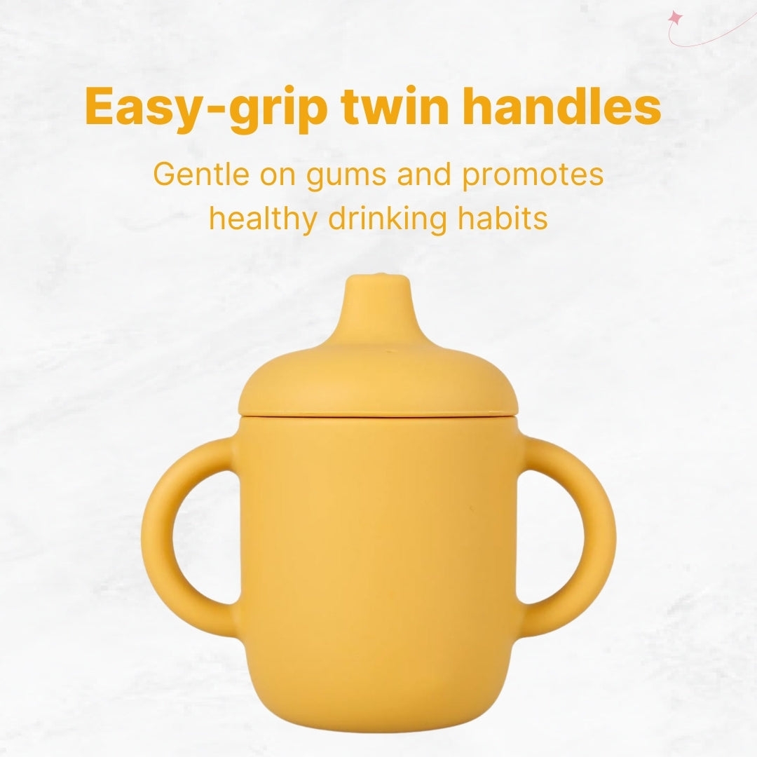 Adore Beast! The Silicon Spout Sipper with Twin Handle 180ml- Yellow