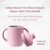 Adore Beast! The Silicon Spout Sipper with Twin Handle 180ml- Baby Pink