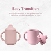 Adore Beast! The Silicon Spout Sipper with Twin Handle 180ml- Baby Pink