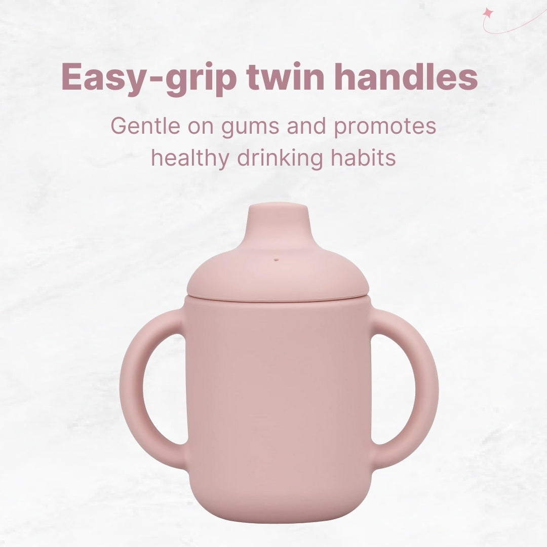 Adore Beast! The Silicon Spout Sipper with Twin Handle 180ml- Baby Pink