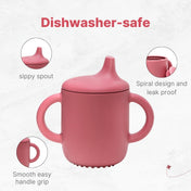 Adore Beast! The Silicon Spout Sipper with Twin Handle 180ml- Dark Pink