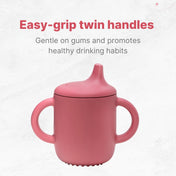 Adore Beast! The Silicon Spout Sipper with Twin Handle 180ml- Dark Pink