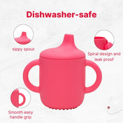 Adore Beast! The Silicon Spout Sipper with Twin Handle 180ml- Thick Pink