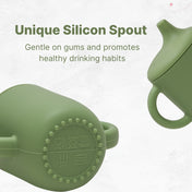 Adore Beast! The Silicon Spout Sipper with Twin Handle 180ml- Military Green