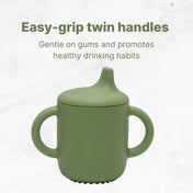 Adore Beast! The Silicon Spout Sipper with Twin Handle 180ml- Military Green