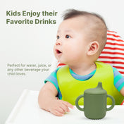 Adore Beast! The Silicon Spout Sipper with Twin Handle 180ml- Military Green