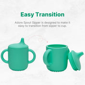 Adore Beast! The Silicon Spout Sipper with Twin Handle 180ml- Green