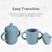 Adore Beast! The Silicon Spout Sipper with Twin Handle 180ml - Grey