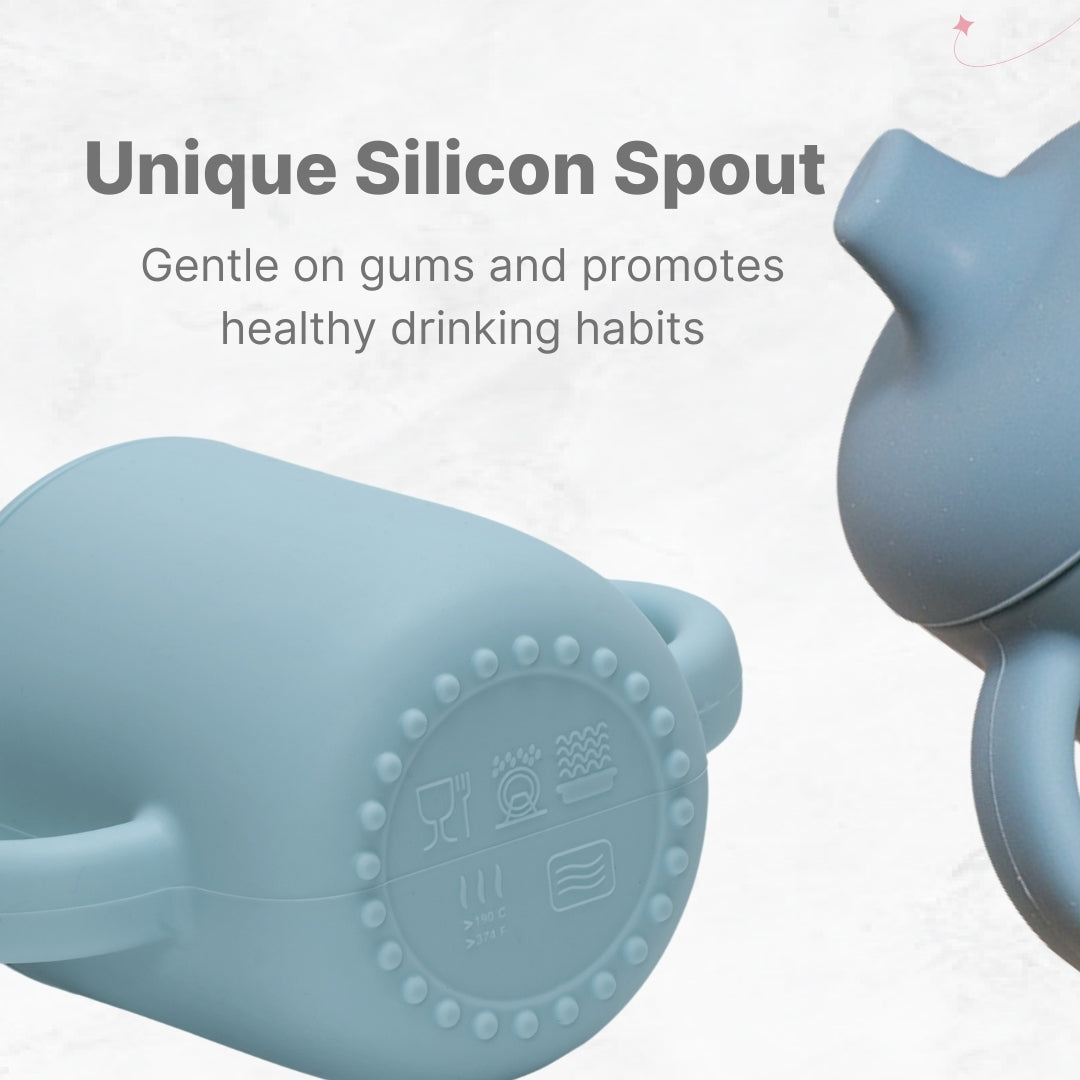 Adore Beast! The Silicon Spout Sipper with Twin Handle 180ml - Grey