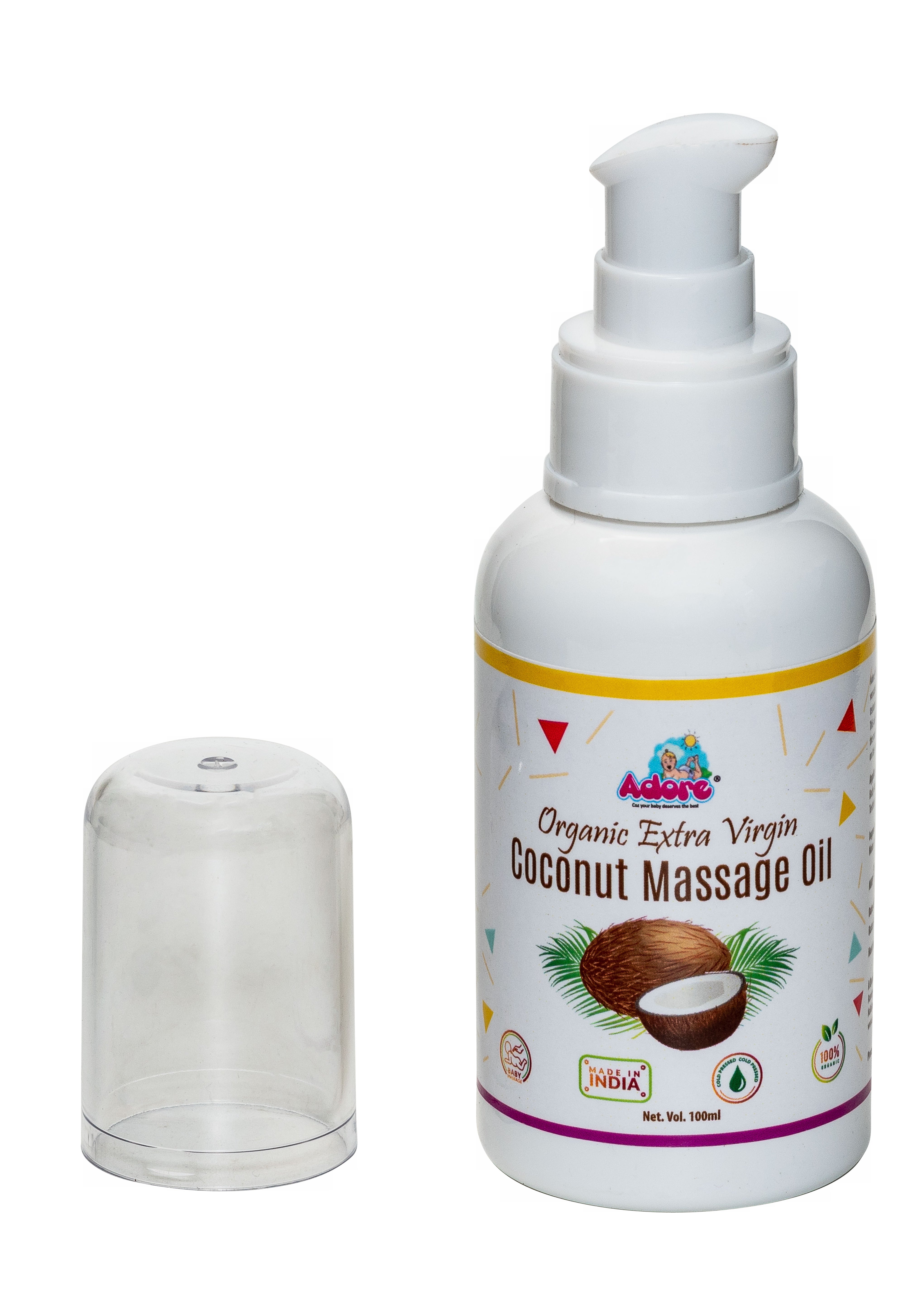 Adore Organic Extra Virgin Cold Pressed Coconut Oil- 100ml* 3 Bottles