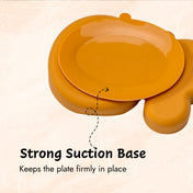 Adore Ninja ! SIlicon Suction Plate with fork and spoon - Yanky Yellow