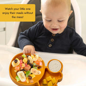 Adore Ninja ! SIlicon Suction Plate with fork and spoon - Yanky Yellow