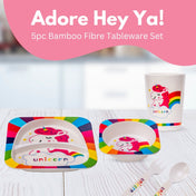 Adore Hey Ya! Bamboo Meal Sets - Pack of 5 accessories- Unicorn