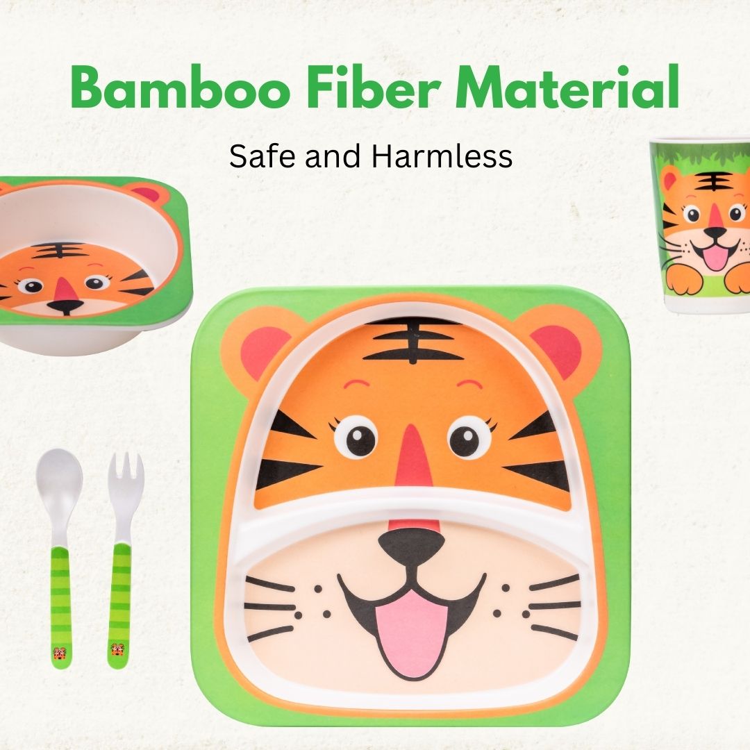 Adore Hey Ya! Bamboo Meal Sets - Pack of 5 accessories- Tiger