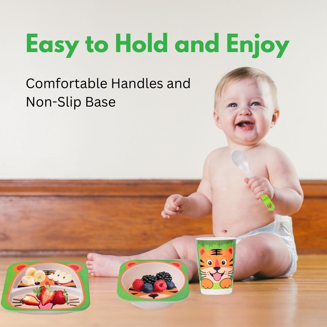 Adore Hey Ya! Bamboo Meal Sets - Pack of 5 accessories- Tiger