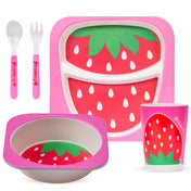 Adore Hey Ya! Bamboo Meal Sets - Pack of 5 accessories- Strawberry