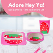 Adore Hey Ya! Bamboo Meal Sets - Pack of 5 accessories- Strawberry