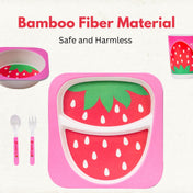 Adore Hey Ya! Bamboo Meal Sets - Pack of 5 accessories- Strawberry