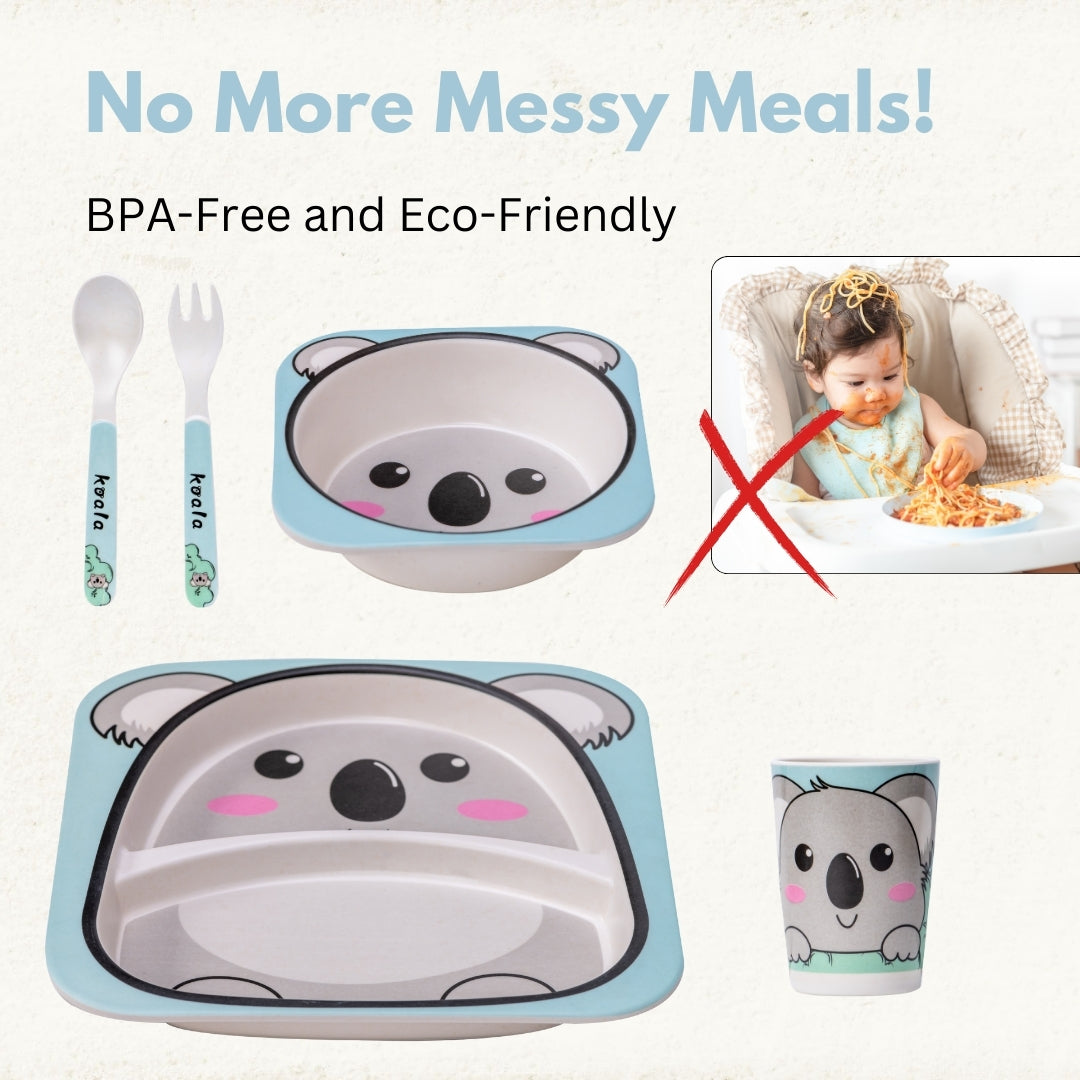 Adore Hey Ya! Bamboo Meal Sets - Pack of 5 accessories- Koala