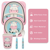 Adore Hey Ya! Bamboo Meal Sets - Pack of 5 accessories- Cow