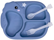Adore Sea Horse - Plastic feeding plate with Spoon & Fork- Blue