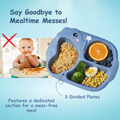 Adore Sea Horse - Plastic feeding plate with Spoon & Fork- Blue