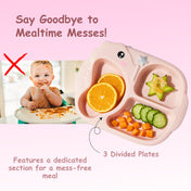 Adore Sea Horse - Plastic feeding plate with Spoon & Fork - Pink