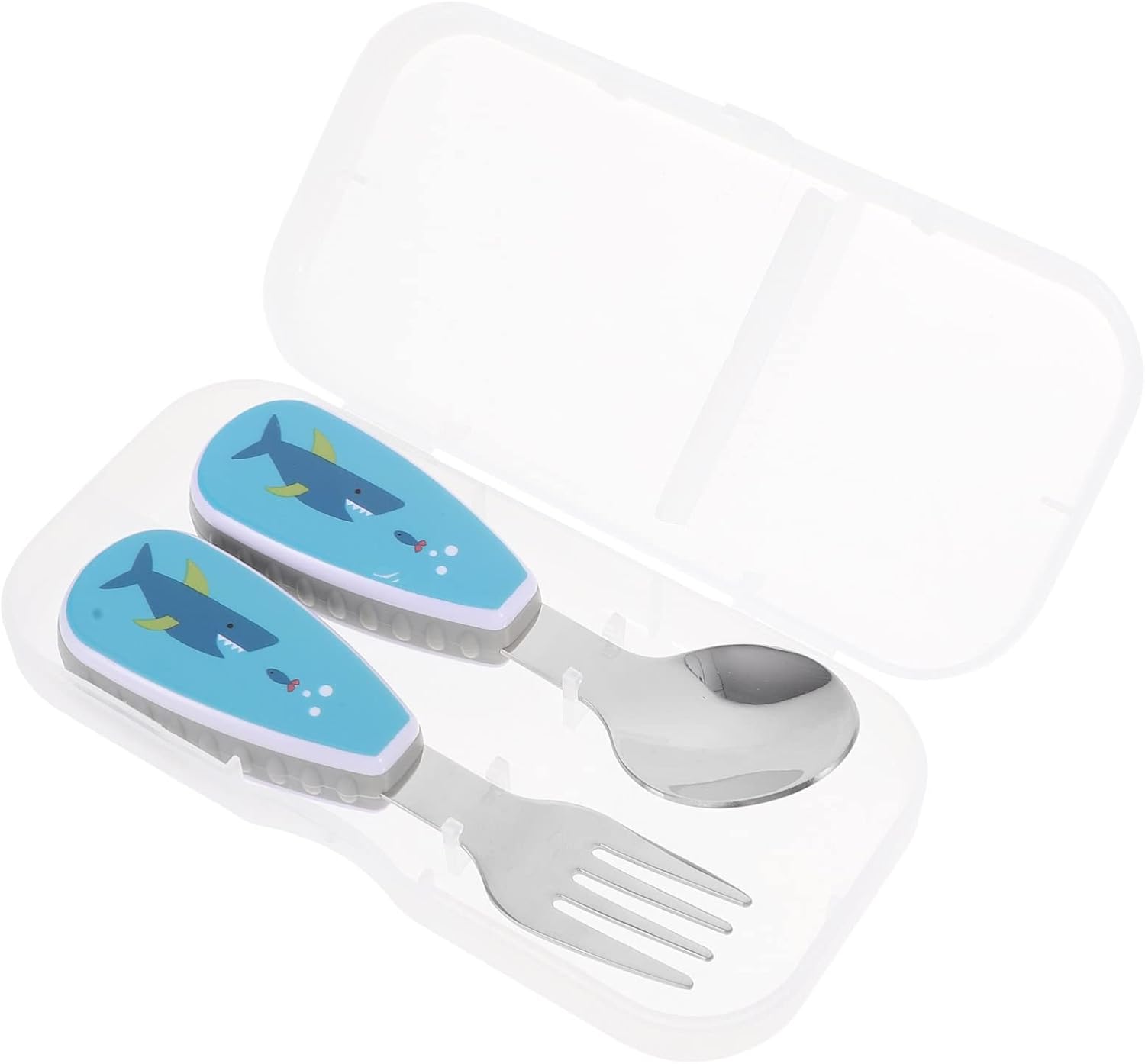 Adore Glory - Stainless Steel Feeding Spoon n Fork Cutlery set with Case- Blue