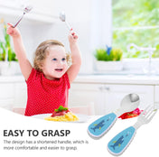 Adore Glory - Stainless Steel Feeding Spoon n Fork Cutlery set with Case- Blue