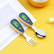 Adore Glory - Stainless Steel Feeding Spoon n Fork Cutlery set with Case- Yellow