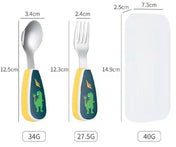 Adore Glory - Stainless Steel Feeding Spoon n Fork Cutlery set with Case- Yellow