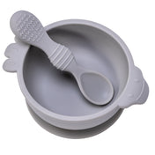 Adore Equilibrium - Perfect Silicon Suction feeding bowl with Spoon set - Grey