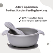 Adore Equilibrium - Perfect Silicon Suction feeding bowl with Spoon set - Grey