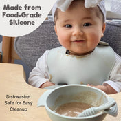 Adore Equilibrium - Perfect Silicon Suction feeding bowl with Spoon set - Grey