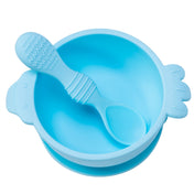 Adore Equilibrium - Perfect Silicon Suction feeding bowl with Spoon set - Blue