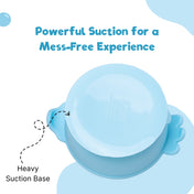 Adore Equilibrium - Perfect Silicon Suction feeding bowl with Spoon set - Blue