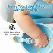 Adore Equilibrium - Perfect Silicon Suction feeding bowl with Spoon set - Blue