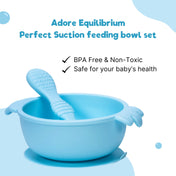 Adore Equilibrium - Perfect Silicon Suction feeding bowl with Spoon set - Blue