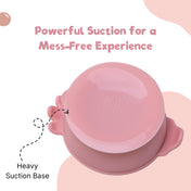 Adore Equilibrium - Perfect Silicon Suction feeding bowl with Spoon set - Pink