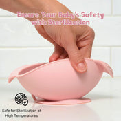 Adore Equilibrium - Perfect Silicon Suction feeding bowl with Spoon set - Pink